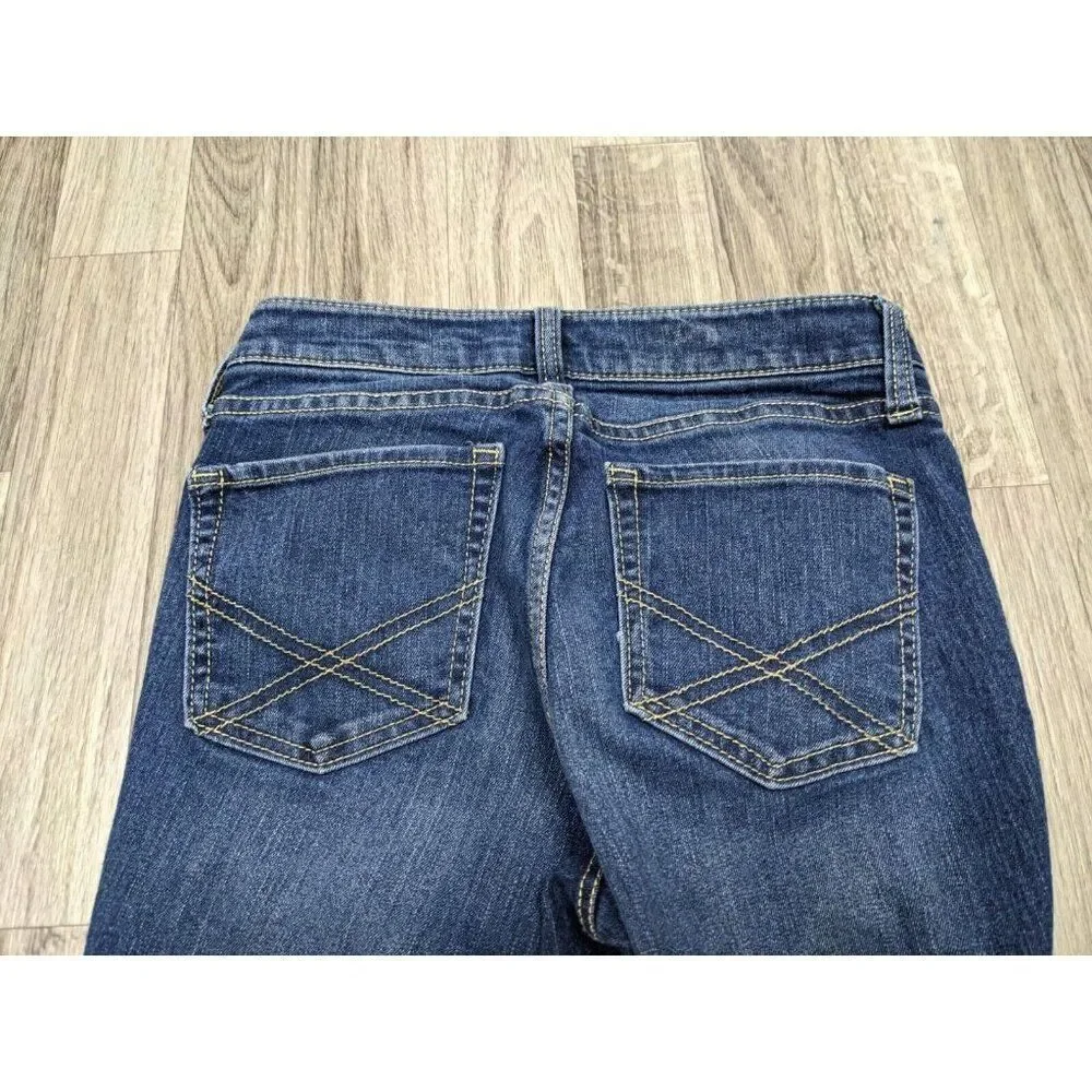 Gap Womens Size 0 / 25 R‎ Super Skinny Whiskered Premium Denim Blue Jeans